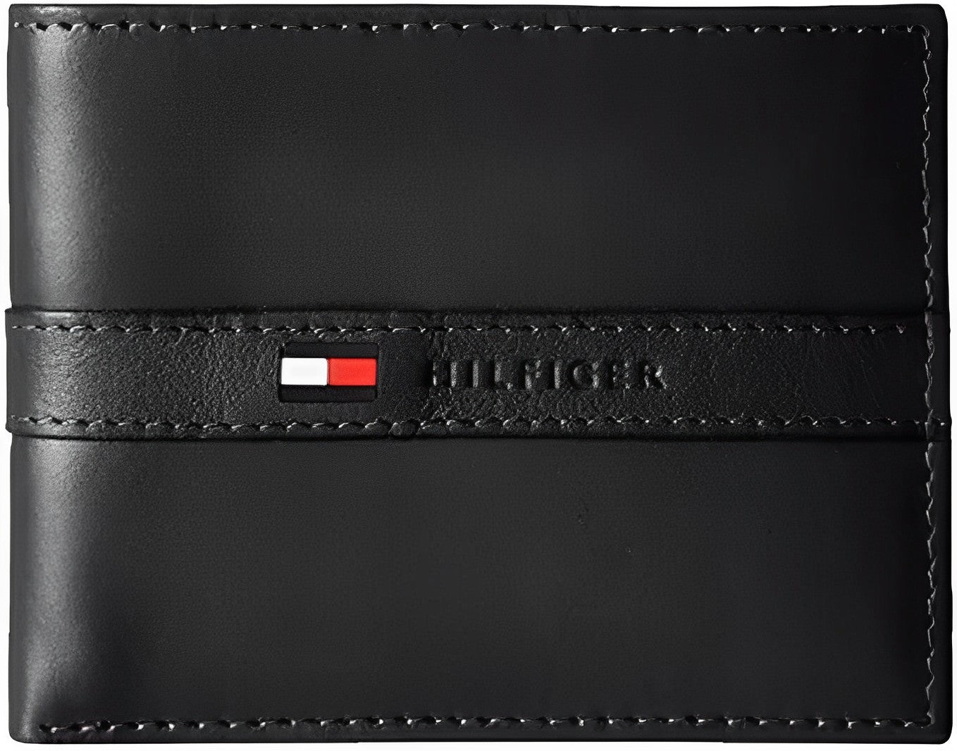 Tommy Hilfiger Men's Genuine Leather Passcase Wallet with Multiple Card Slots