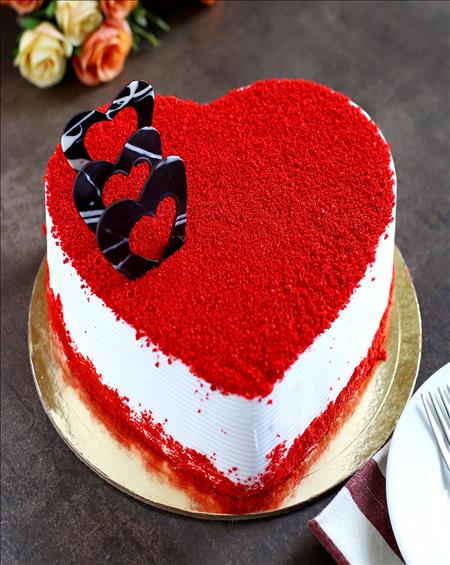 Heart Shaped Red Velvet Cake