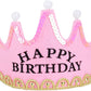 Pink Happy Birthday Led Light Up Party Crown