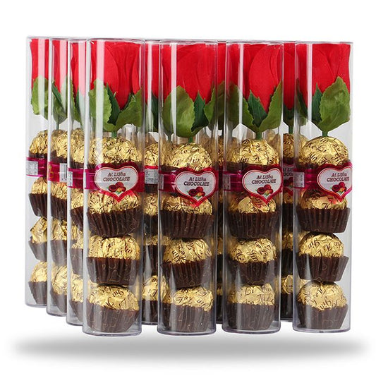 Rudolfa Chocolate with Artificial Rose 4 pieces(gift box)