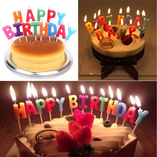 Colorful Happy Birthday Letter Candles for Birthday Cake