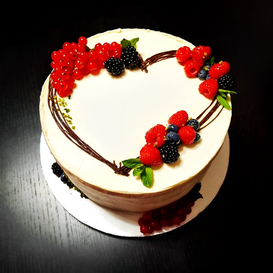 Raspberry Charlotte Heart Shaped Cake